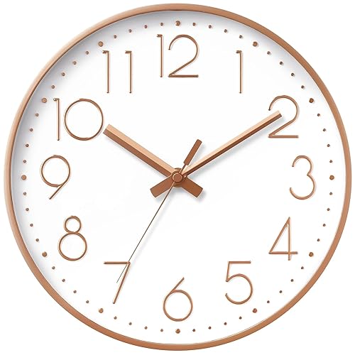 DAXSMY Wall Clock - 8 Inch Silent Non-Ticking Modern 3D