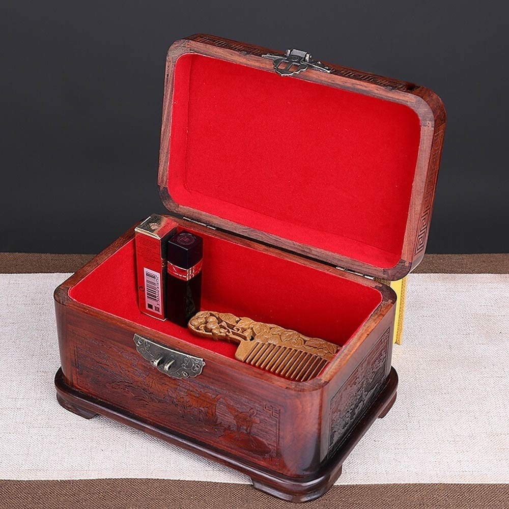 Scatola di immagazzinaggio di Gioielli Intagliato a Mano Tenket Keepsake Box, Scatola di immagazzinaggio dei monili Box di Gioielli Antico con scatole di Gioielli di Serratura