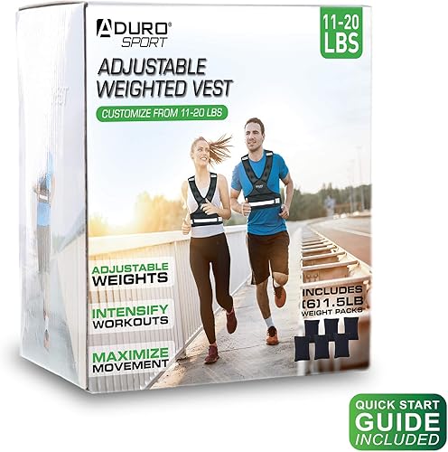 Miniatura 9 de Aduro Sport Chaleco con peso ajustable, equipo de entrenamiento, 4-10lbs11-20lbs20-32lbs26-46lbs chaleco de peso corporal para hombres, mujeres y