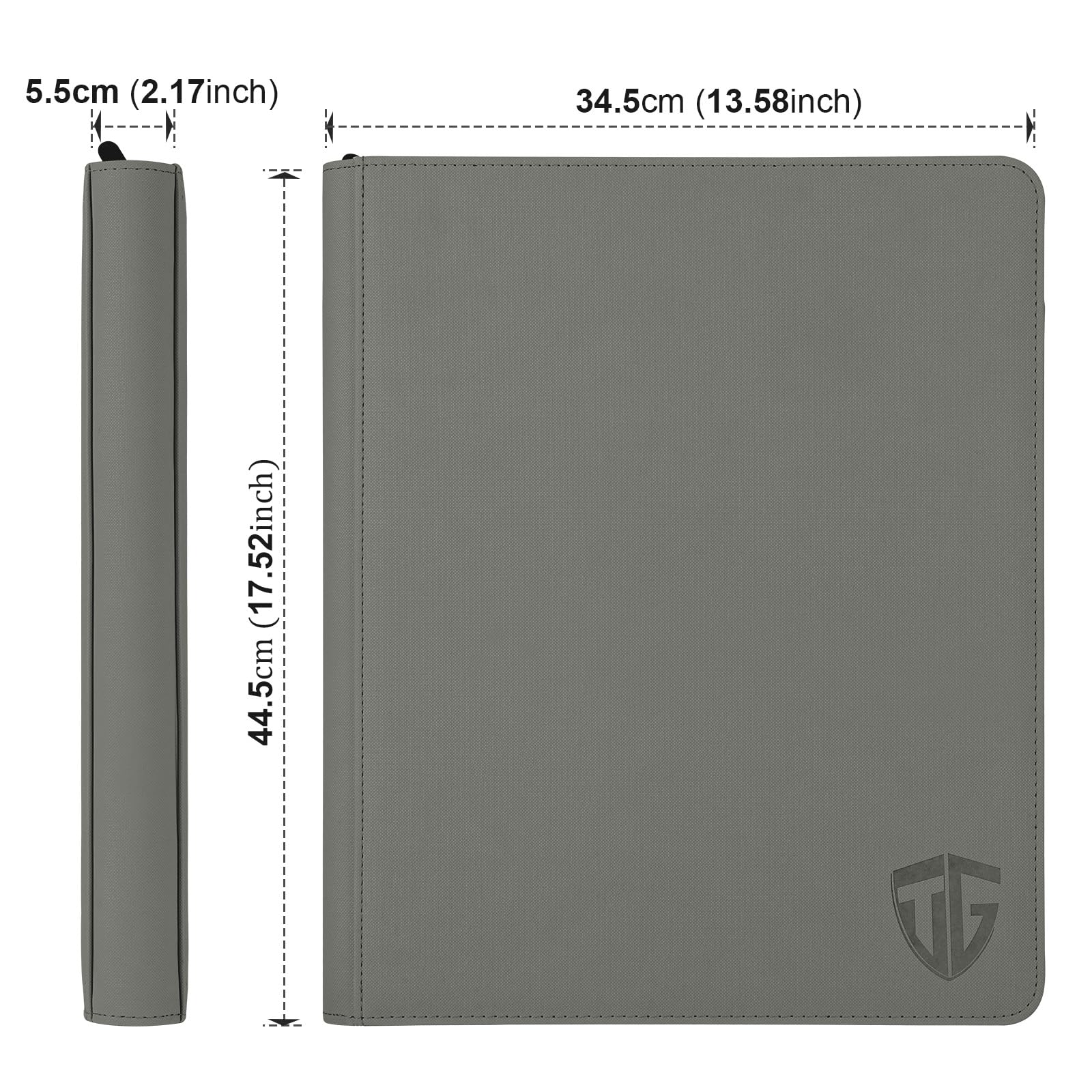 TCGUARD 16 compartimentos para tarjetas coleccionables, álbum con cremallera, carpeta para más de 1000 tarjetas, álbum de recortes, carpeta grande, bolsillos laterales seguros, compatible con YuGiOh,