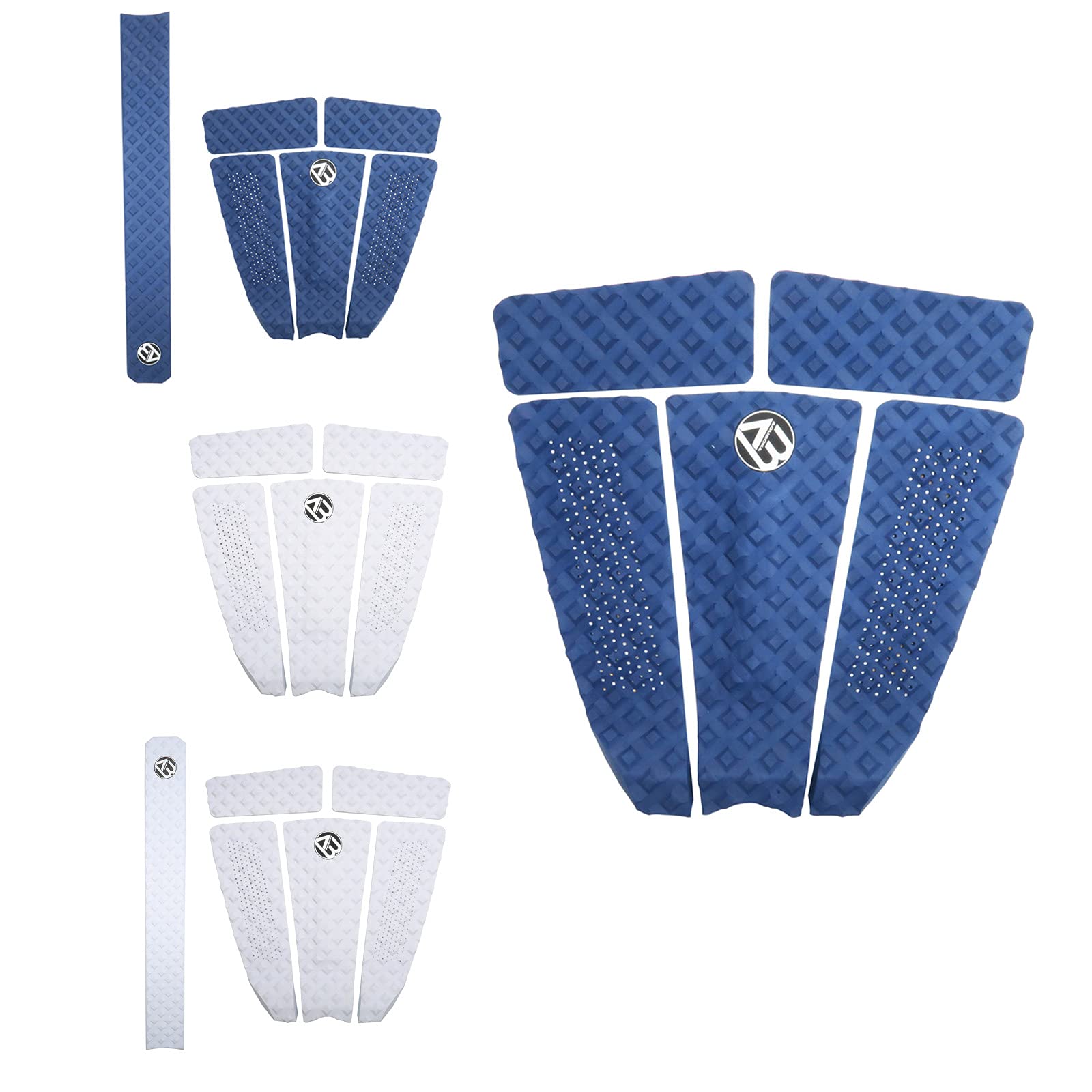 AQUBONA 5 Piece EVA Surfboard Deck Traction Pads for Stomp Skimboards, Surf Boards, Funboard, Fish Board