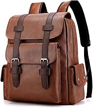 TOURTIER PU Leather Large Capacity Casual Business Laptop Bag, Backpack for Travel, Sports, Business, College, School