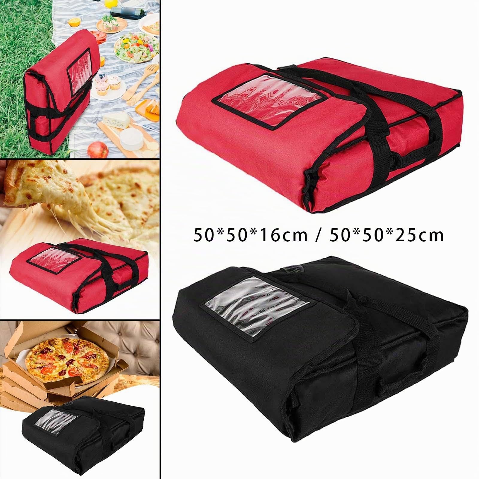 Gralara Pizza-Develivey-Tasche, Pizza-Wärmetaschen, Lebensmittel-Liefertasche, Pizza-Box-Delivery-Taschen für den persönlichen und professionellen Gebrauch, Rot 50x50x16cm
