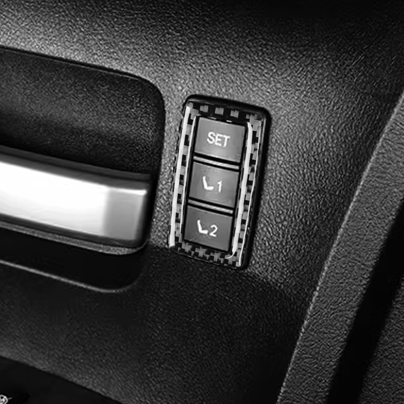 Car Interior Accessories Seat Memory Switch Sticker Carbon Fiber Trim Sticker Compatible with Toyota Tundra 2007 2008 2009 2010 2011 2012 2013
