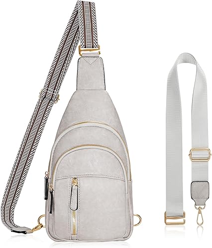 SUOSDEY Sling Bags for Women Crossbody Leather Sling Backpack Chest Bag Shoulder Bags for Casual Traveling Hiking Cycling