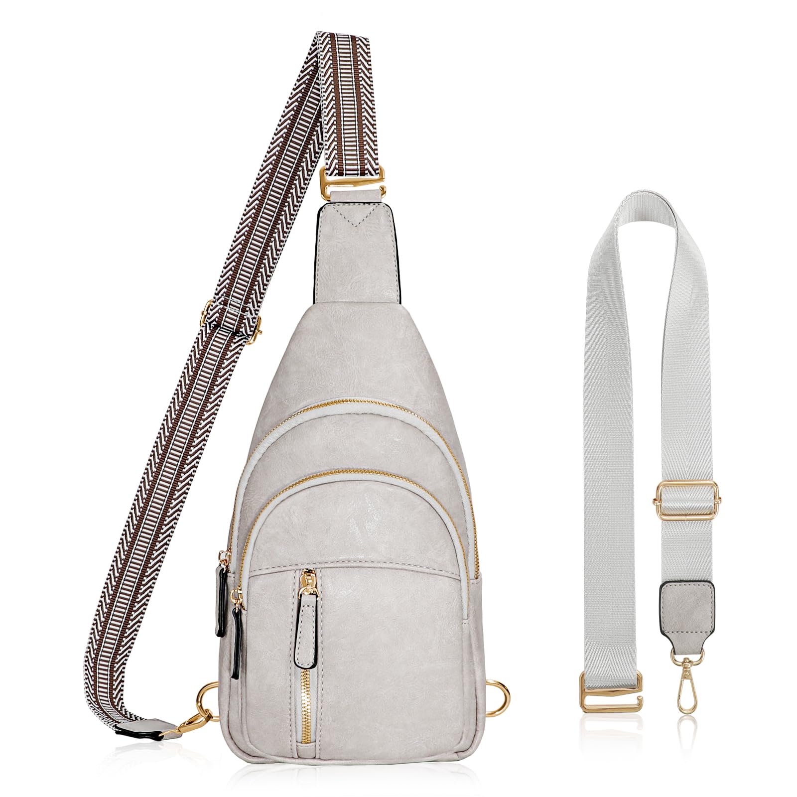 SUOSDEY Sling Bags for Women - Crossbody Leather Sling Backpack Chest Shoulder Bags for Casual Traveling Hiking Cycling