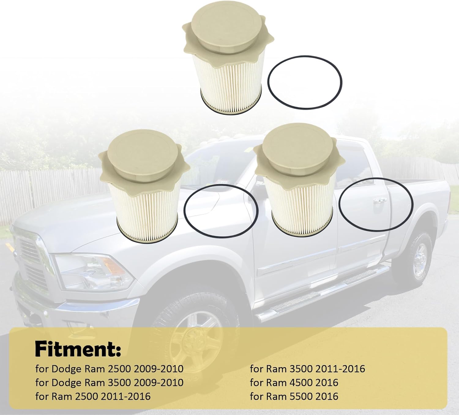 Fuel Filter 33255 FF1199 for Dodge Ram 2500 2009-2010 for Ram 3500 2009-2010 for Ram 2500 2011-2016 for 3500 2011-2016 for 4500 2016 for 5500 2016 4947561 68065608AA