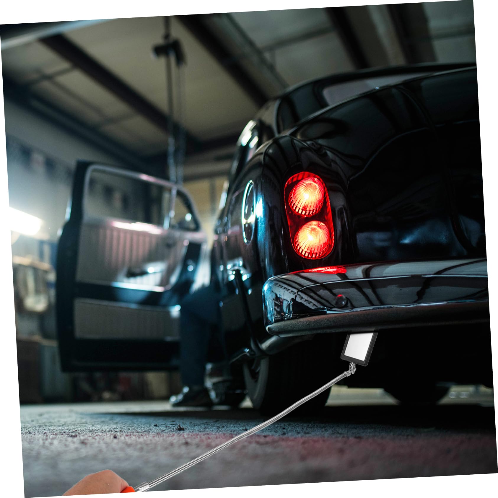 COSMEVIVI Mirror for Mechanic Flexible 85mm Rectangle Auto Inspection Tool Telescopic Inspection Mirr