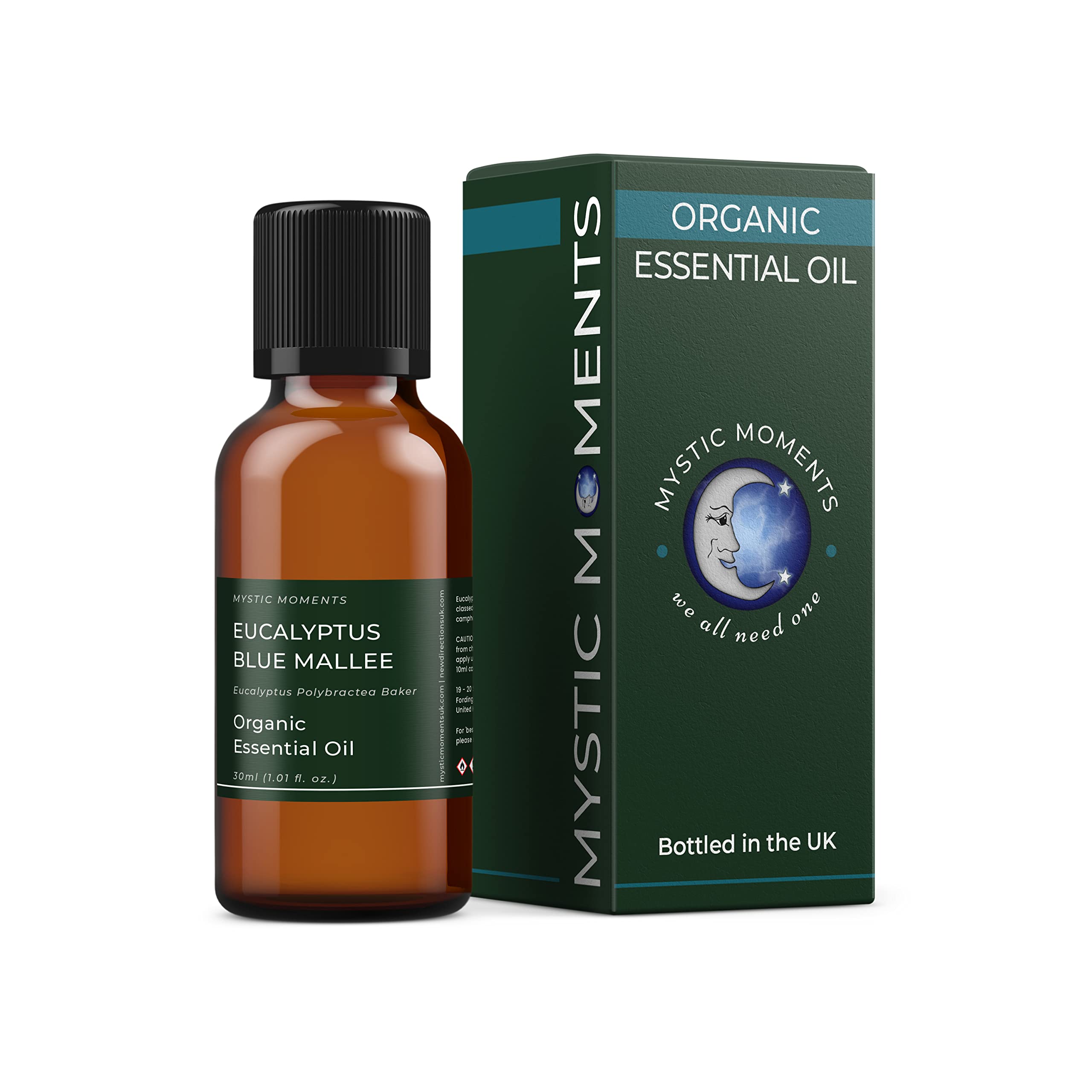 Mystic Moments | Organic Eucalyptus Blue Mallee Essential Oil 30ml - Pure & Natural Oil for Diffusers, Aromatherapy & Massage Blends Vegan GMO Free
