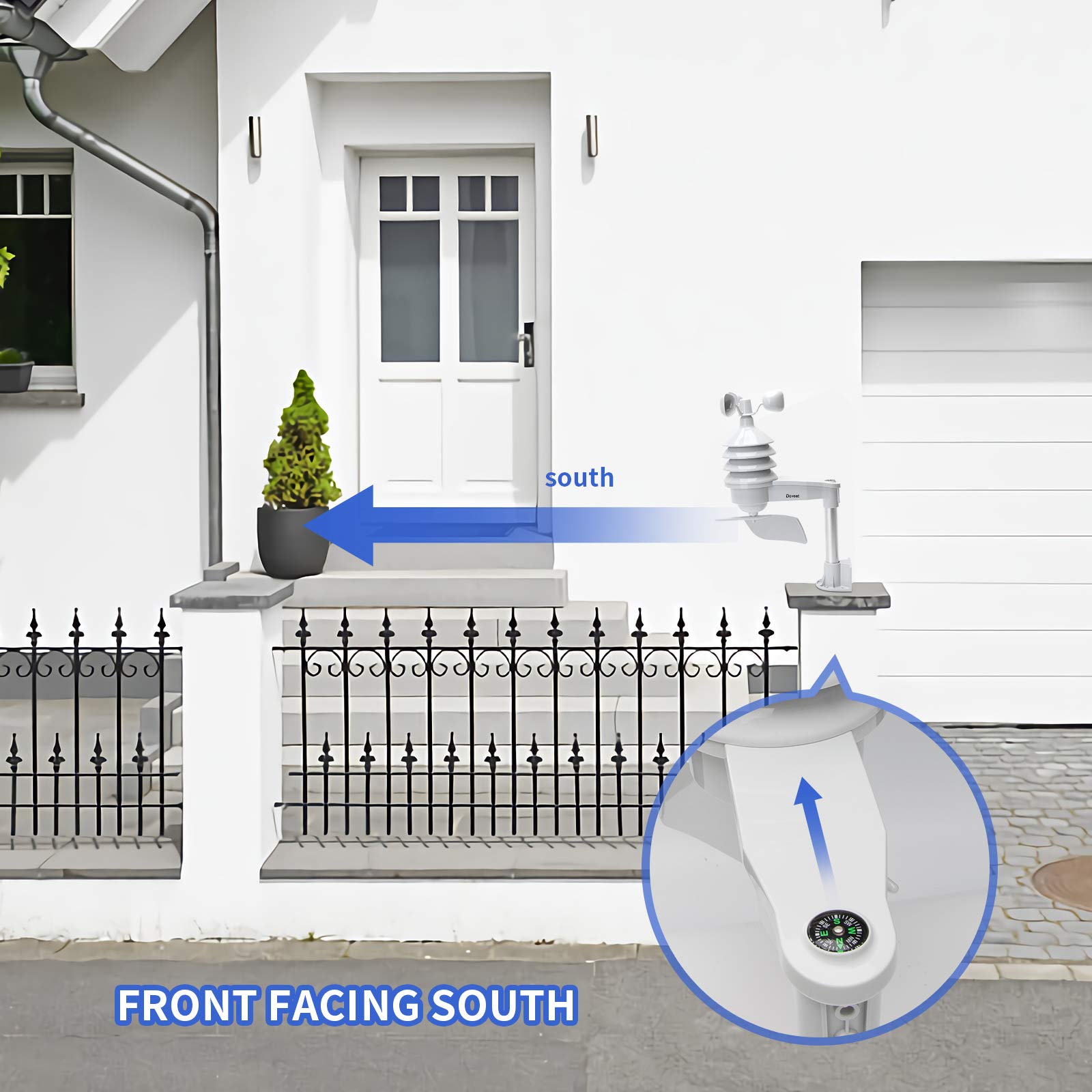 Weather Station with Outdoor Sensors, DOVEET Wireless Weather Stations