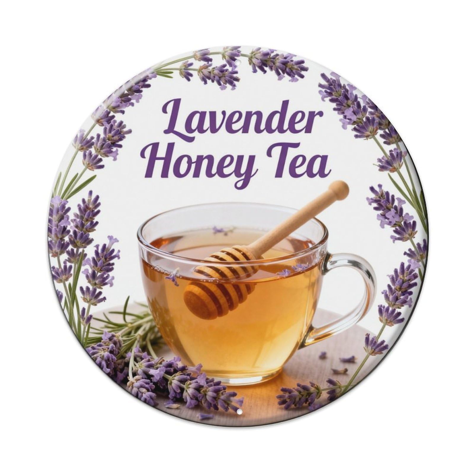 Lavender Honey Tea Metal Tin Sign Plaque