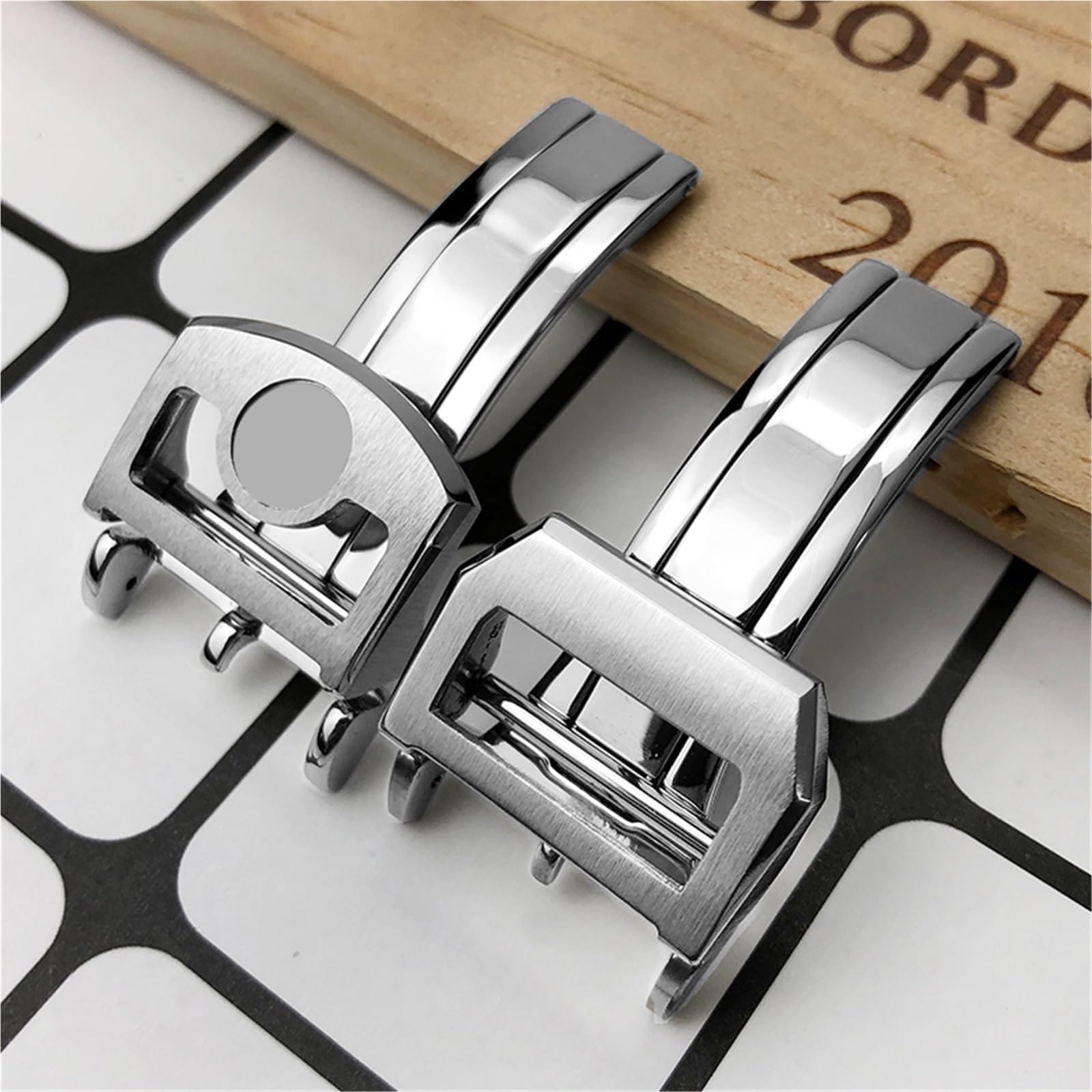 Fibbia per orologio deployante in acciaio inossidabile 316L da 18 mm, per chiusura pieghevole per cinturino in pelle IWC Spitfire