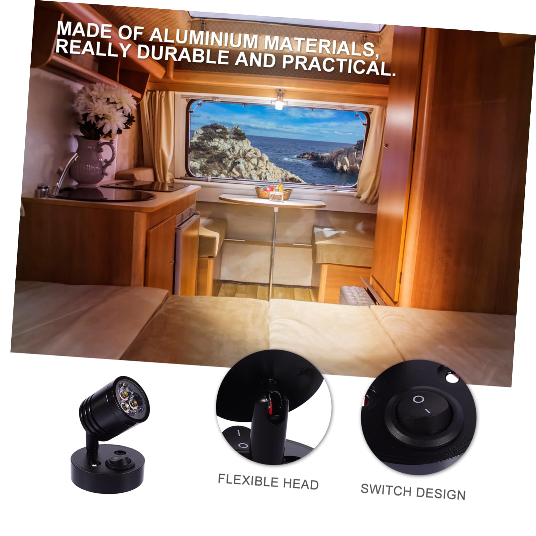 Cabilock 1pc Aluminum LED Wall Lamp Flexible Design for Yachts Home Use High Brightness Low Energy Consumption Durable Lightweight for Wardrobes Cabinets