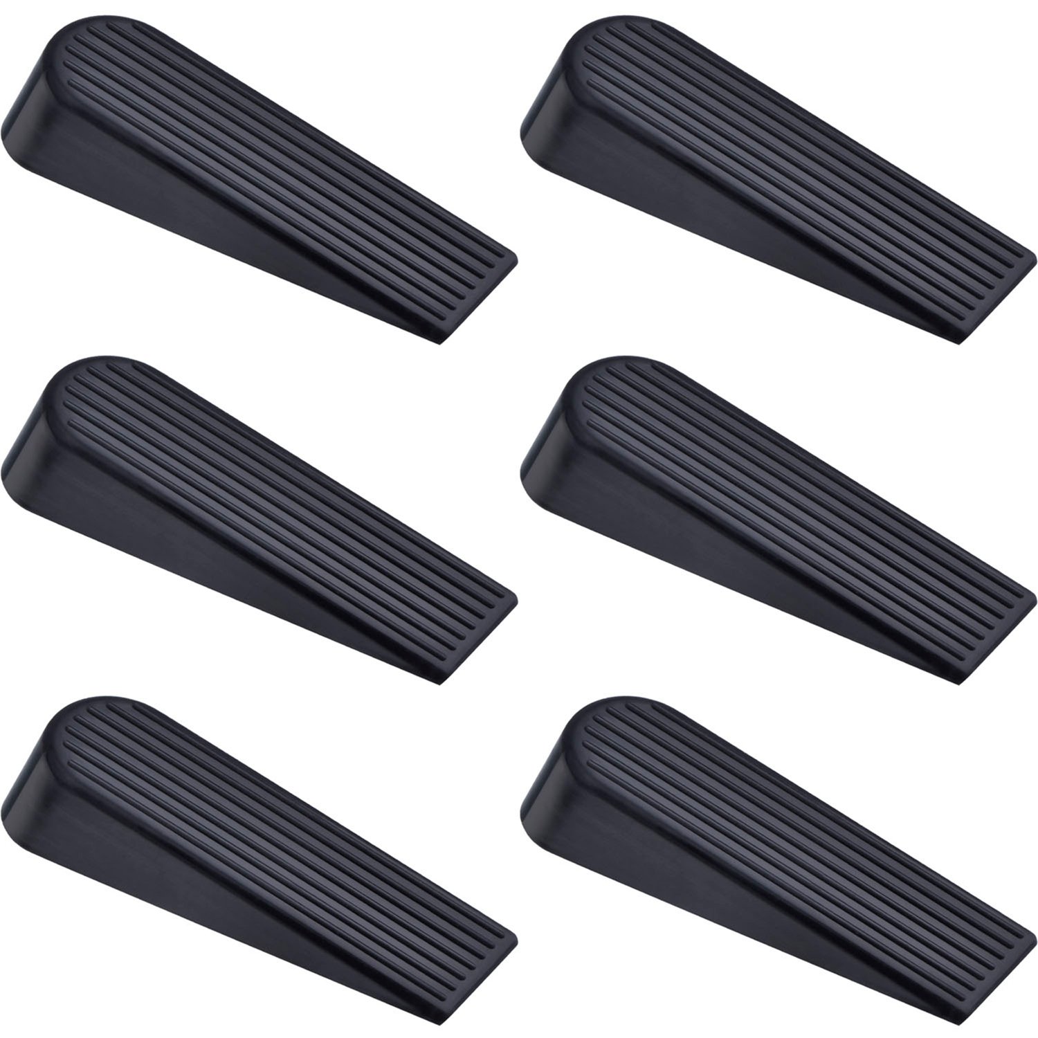 Hotop Black 6 Pack Door Stop Wedges Rubber Door Stoppers For Home And Office