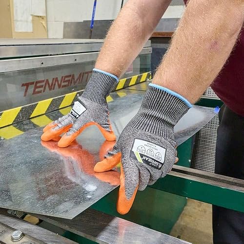 Miniatura 2 de Guantes de trabajo resistentes a los cortes de alta resistencia, nivel A8, recubiertos de nitrilo, pantalla táctil, SAFEGEAR