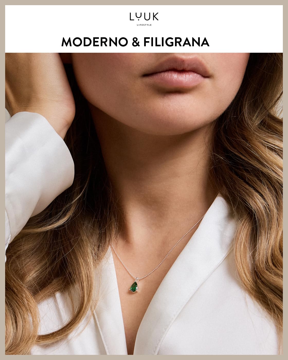 LUUK LIFESTYLE Collana in argento sterling delicata con pendente basico in cristallo solitario, pietra di zircone, idea regalo per donna, collana con pietra del mese