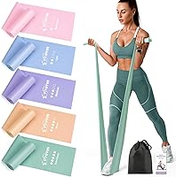 VITEVER 5 Resistance Levels Stretch Bands Set - Latex-Free TPE for Physical Therapy, Yoga, Pilates, Rehab & Strength Training