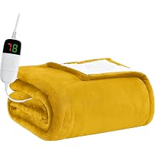 BOMOVA Heated Electric Blanket Twin - 62" x 84" Heating Blanket with 10 Heating Levels & 8 Hours Auto Off, Warm Flannel Blanket, Christmas Birthday Gifts for Women