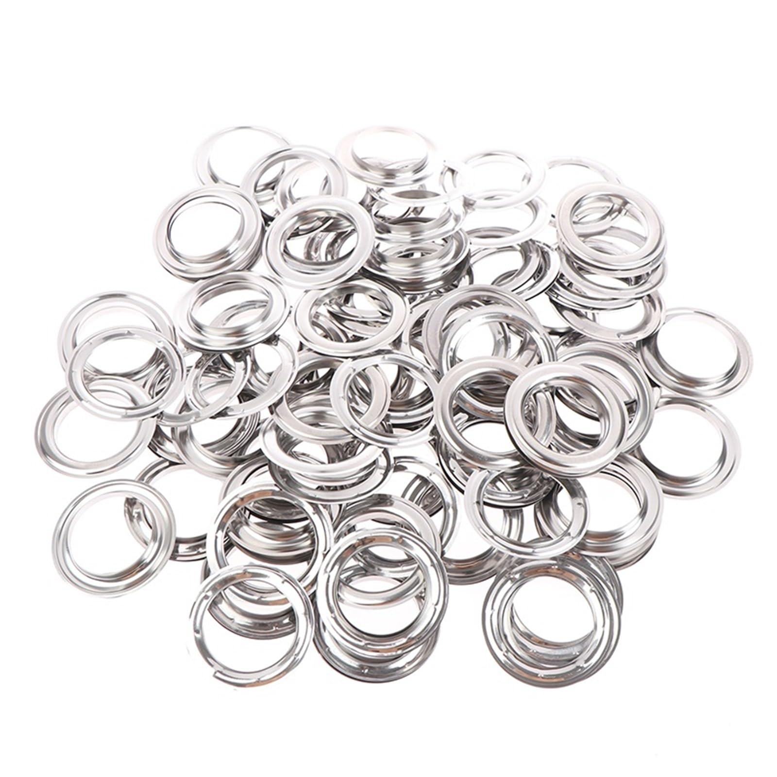30/60 Stück Ösen-Vorhangringe, Vorhangtülle Oben, silbriger Metallring, Kopfteil, Vorhangzubehör, das mit Einer Presse zusammengebaut Werden kann Für Fenster Und Türen(60pcs)