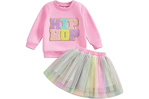 Toddler Little Girl Easter Outfits: Ghost Pumpkin Print T-shirts and Tulle Tutu Skirts