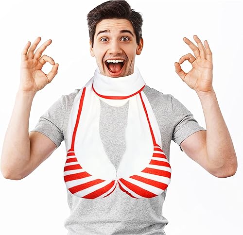 Moon Boat Regalos de elefante blanco, bufanda de bikini, regalo de broma, suministros de broma de Navidad, suéter feo, decoración de fiesta, Rojo,