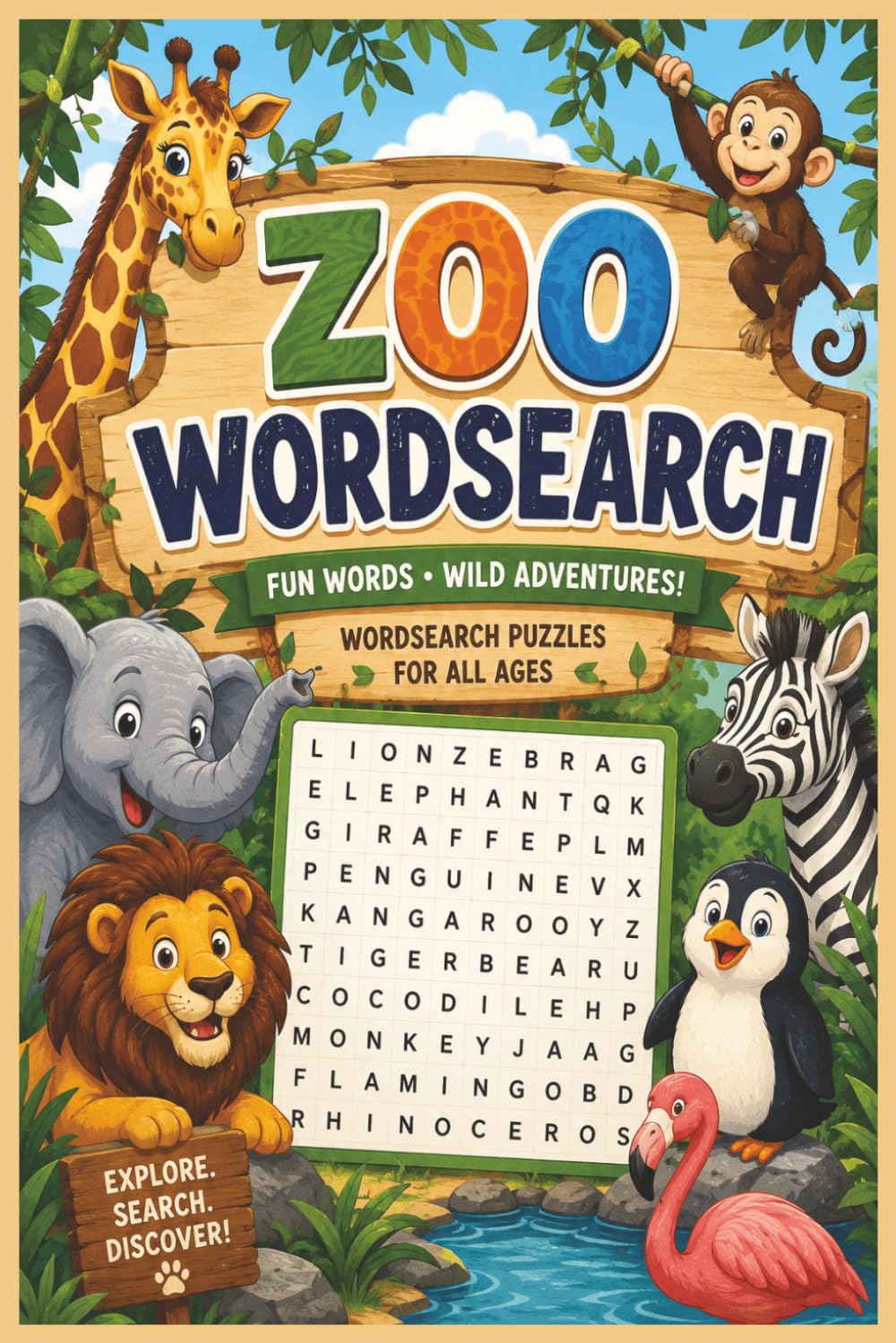 Zoo Wordsearch: Zoo Wordsearch Puzzlebook: For Teens, Adults and Seniors 6x9 Inches with 120 Pages | Challenge Your Brain with Zoo themed Puzzles