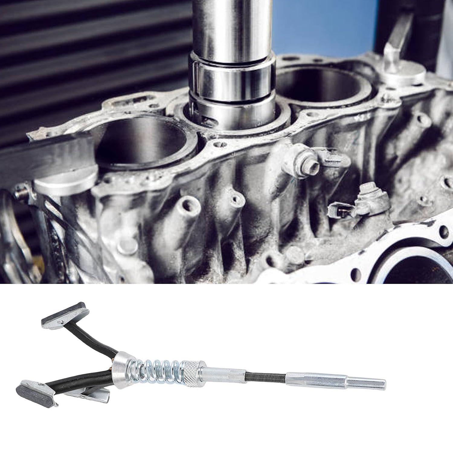 Fafeicy Adjustable Cylinder Hone 220 Grit Flexible Shaft Cylinder Deglazer Engine Cylinder Honing Tool with 3-Piece Stones for Smooth Finishes