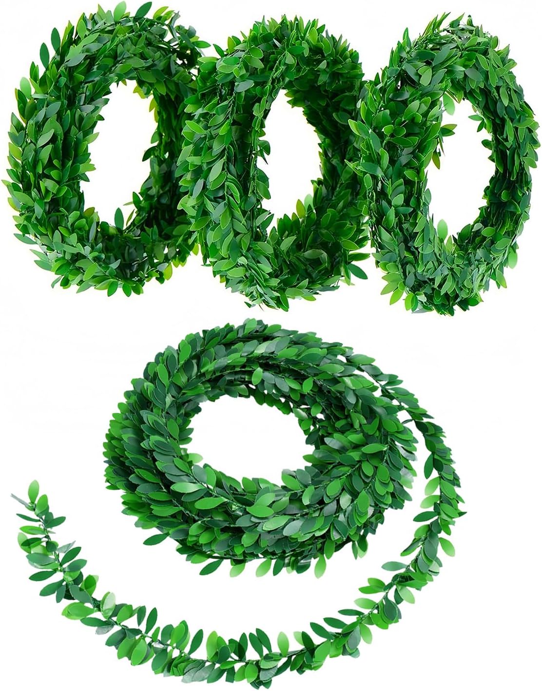 LJY 32.8 Yards Artificial Ivy Garland Foliage Green Leaves Fake Vine for Wedding Party Ceremony DIY Headbands