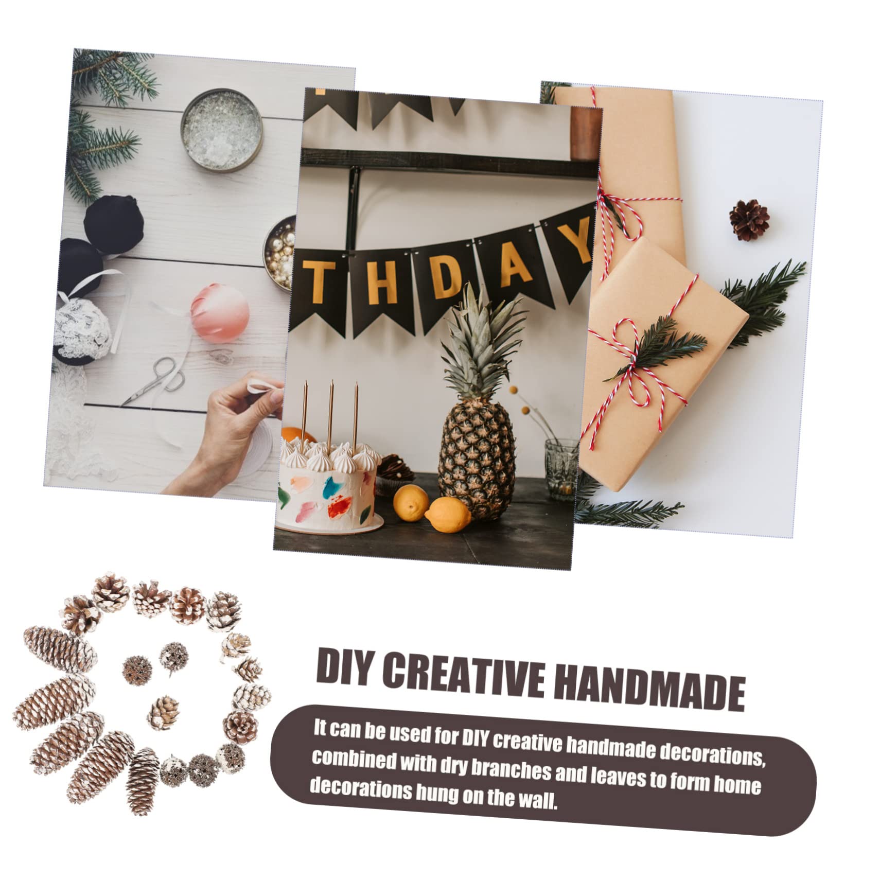 BELLIFFY Bulk Dried Pine Cones Kit Christmas Pinecone Ornaments for DIY Decorations Xmas Dec