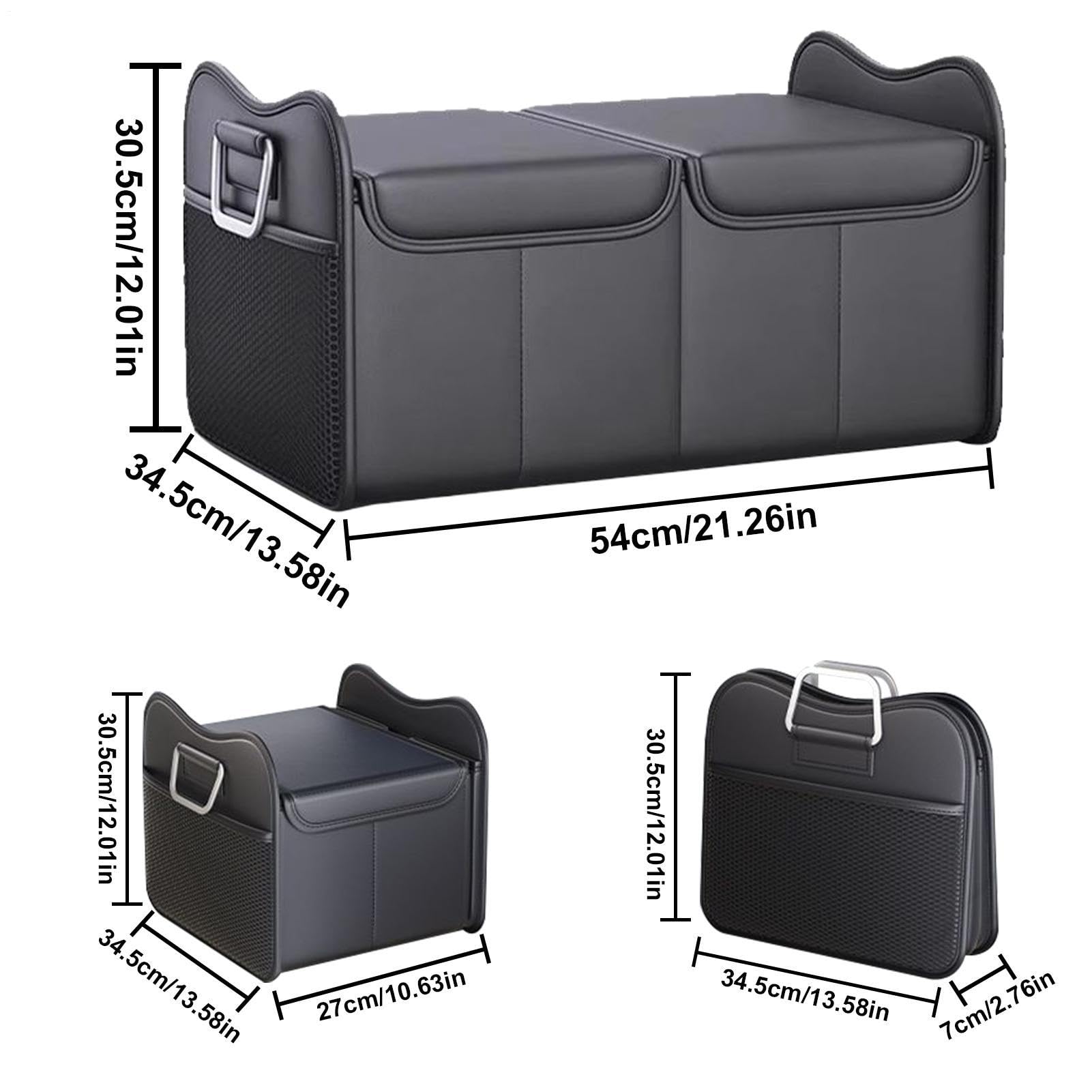 Organizer per autocarichi – Porta utensili per la gestione dello spazio | 55 cm, pieghevole, con coperchio, organizer per bagagliaio con più tasche, per SUV, soluzione di conservazione durevole per