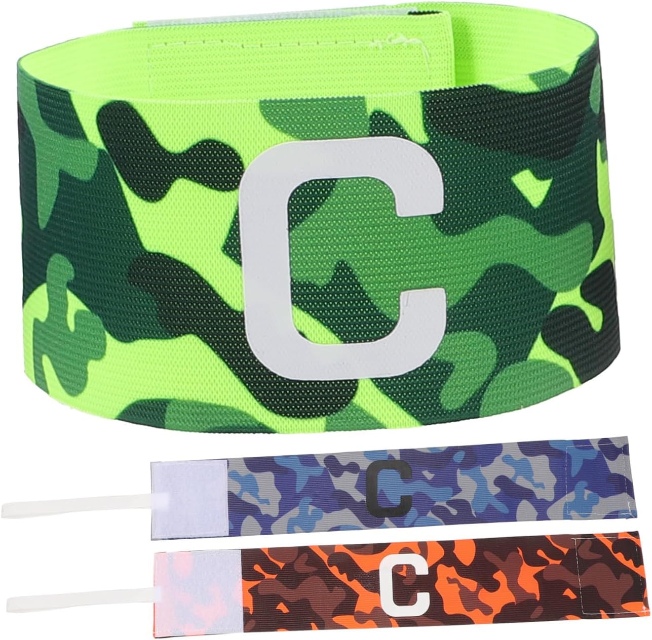 3pcs Football Arm Band Chin Strap Football Captain Armband Elastic Skin-Friendly for Sports