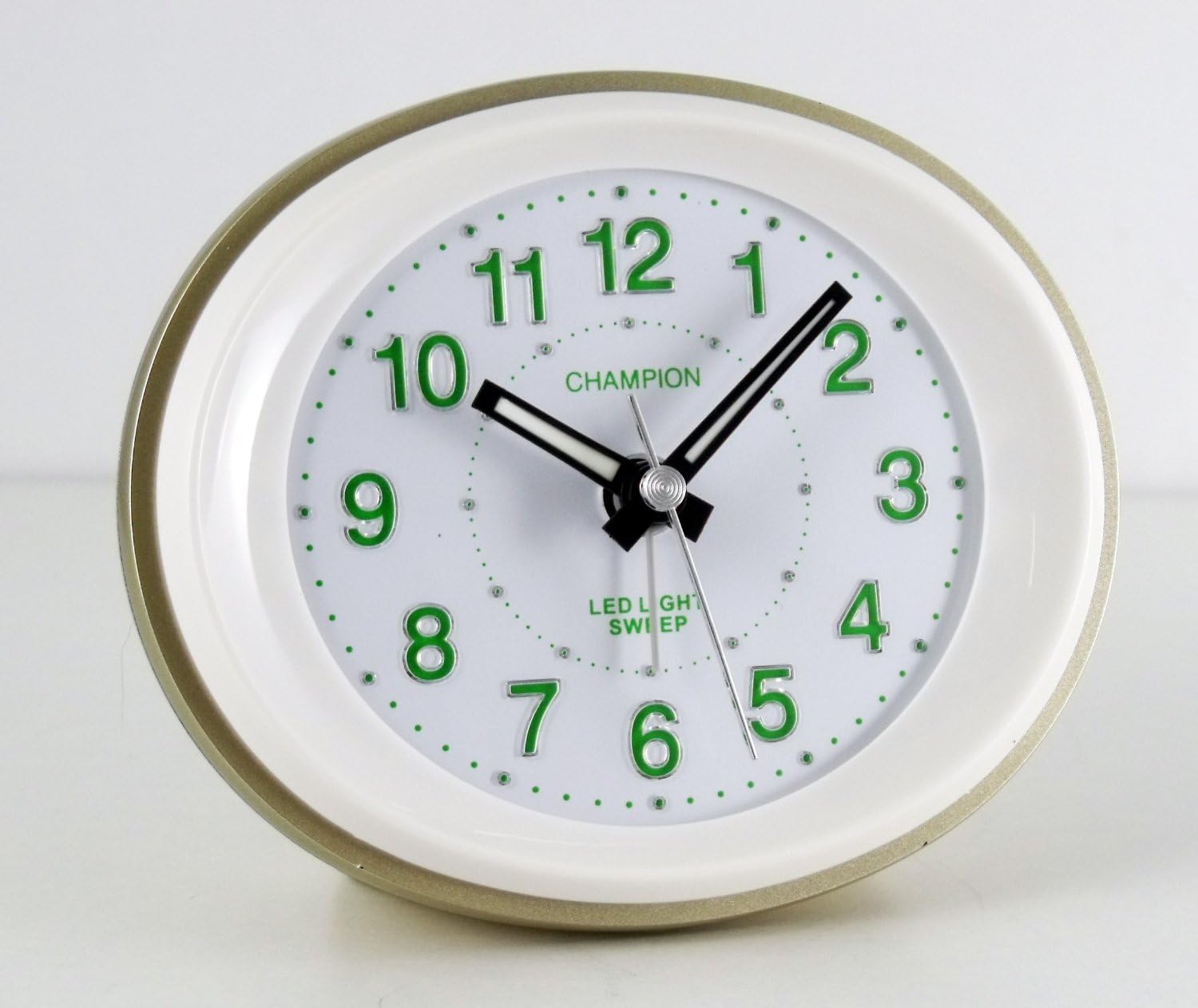 Champion Quartz Wall Clock Silent Oval Gold