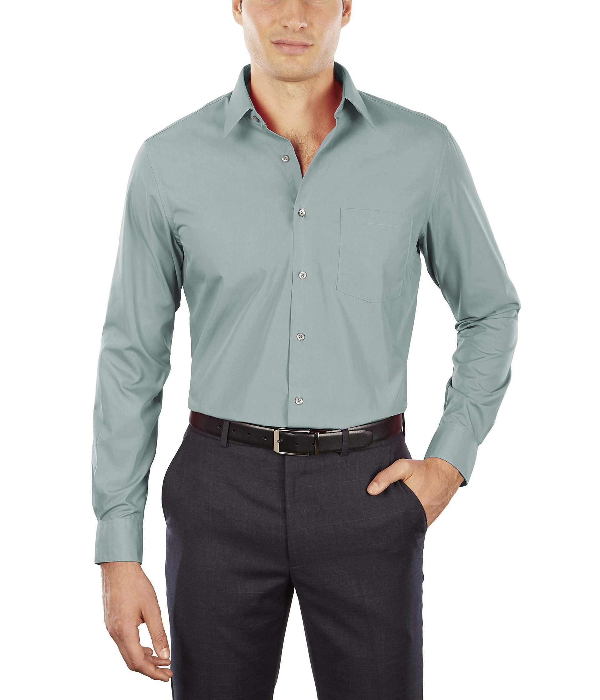 Van HeusenMen's Dress Shirt Fitted Poplin Solid