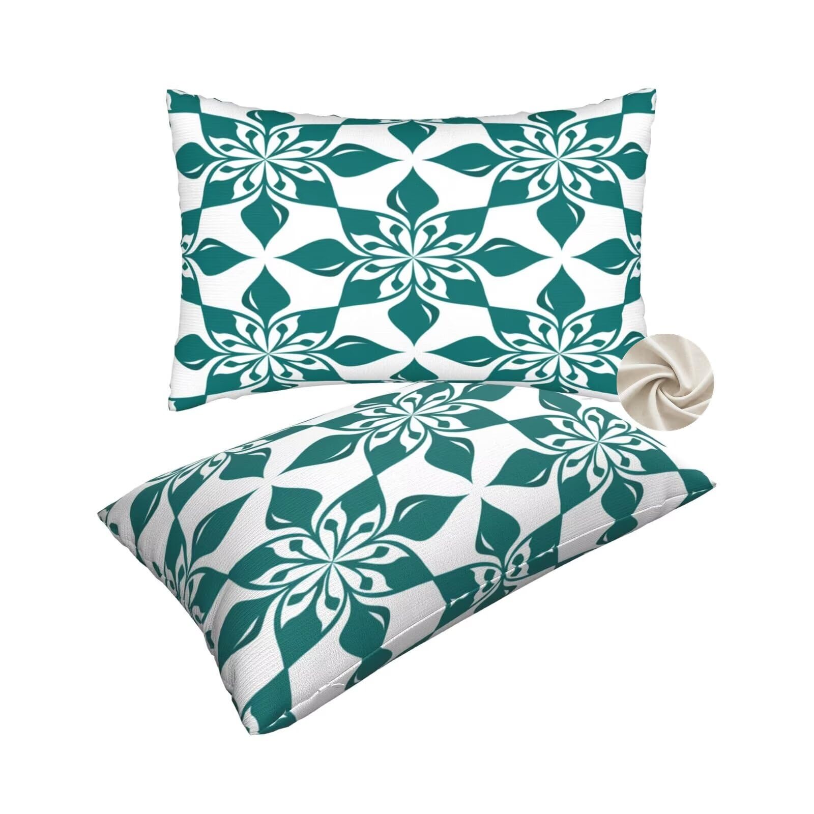 Housses de coussin 50x70 cm en gris vert pour un salon cocooning et moderne