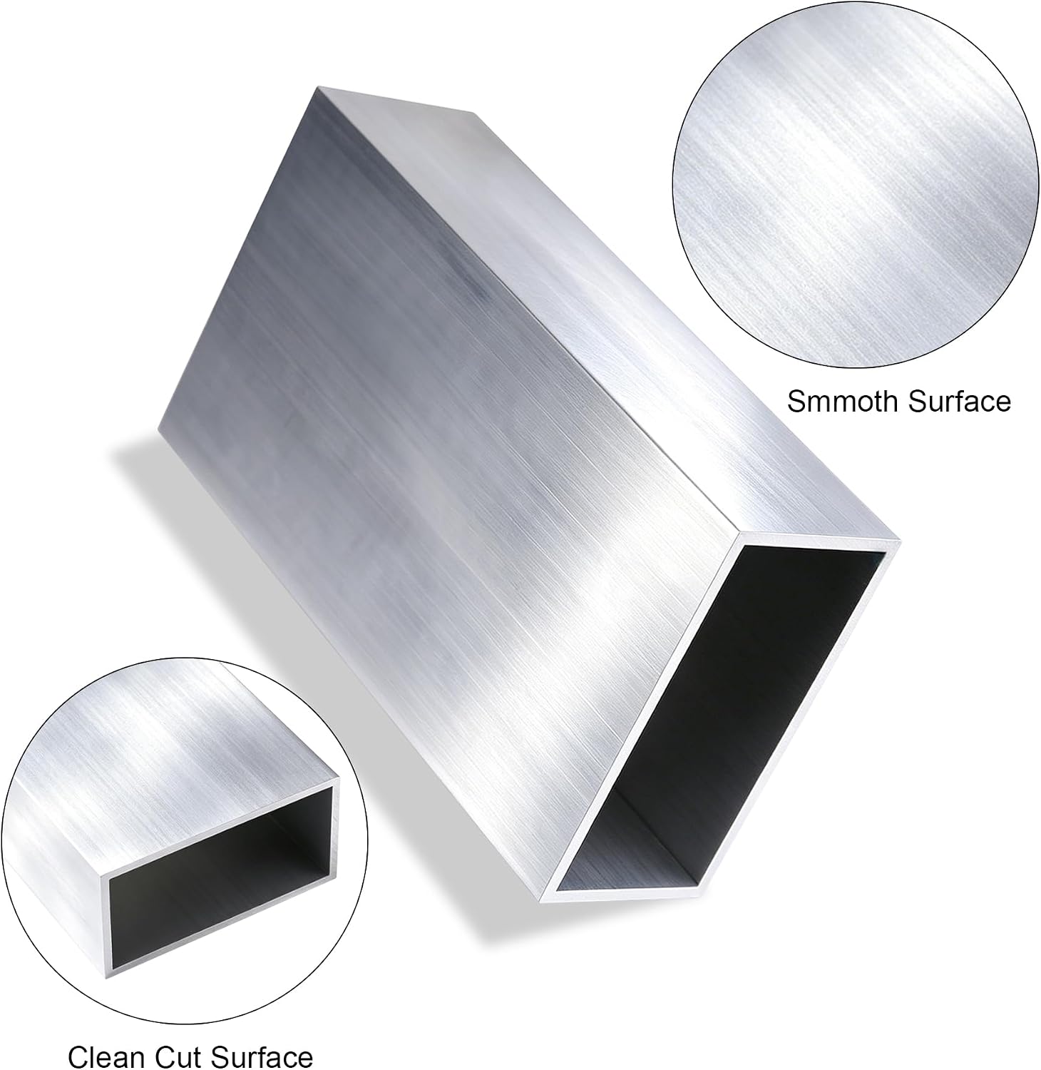 4"x 2" Aluminum Structural Rectangle Tube (1/8" Wall), Seamless, 12" | for Industrial DIY, backyard projects