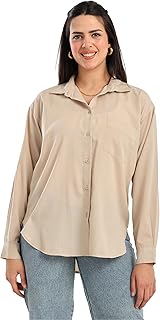 قميص فوال سادة بتصميم عصري للنساء من كارينا (قطعة واحدة)