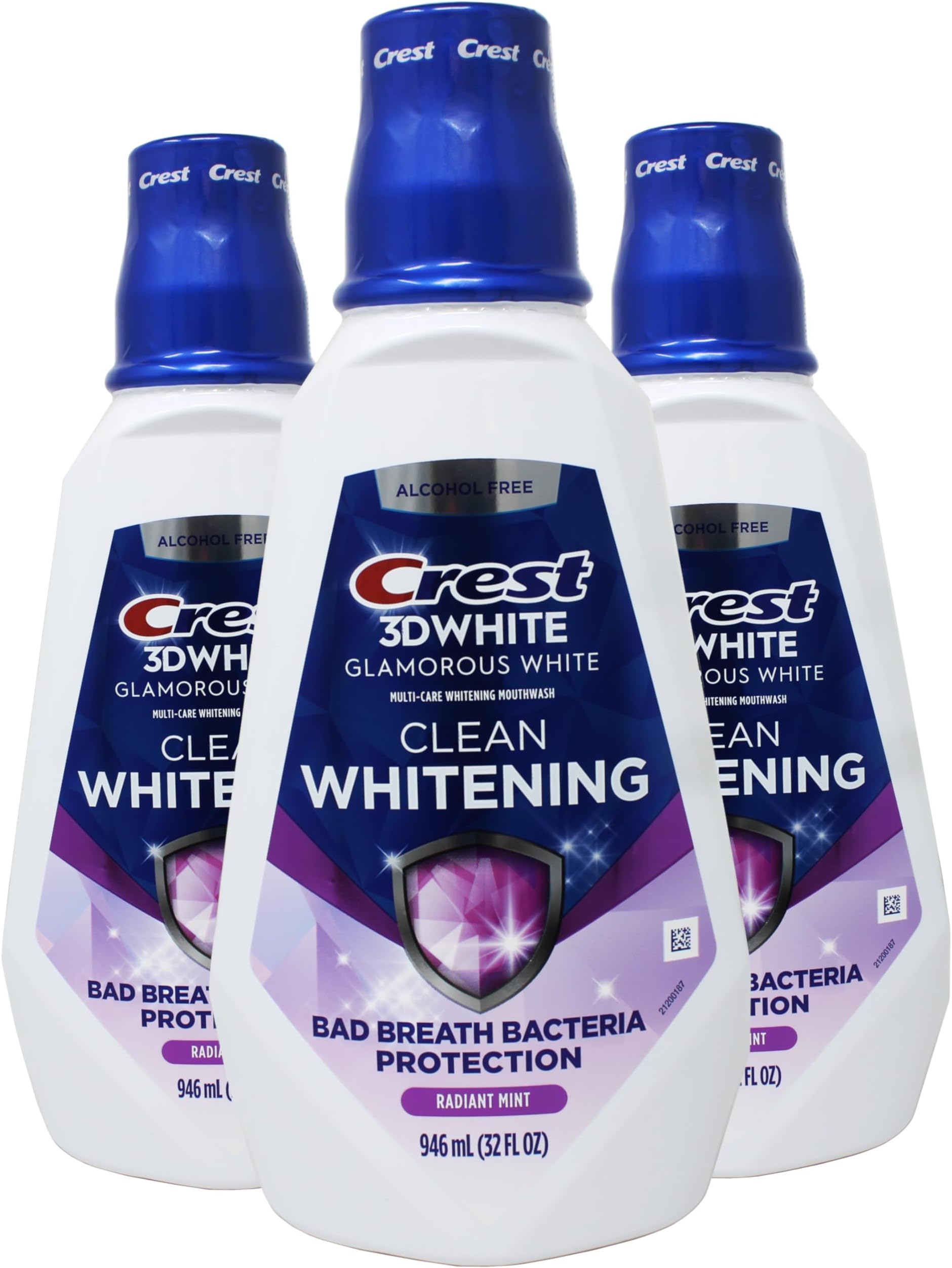 Crest 3D White Luxe Glamorous White Multi-Care Whitening Mouthwash, Fresh Mint (32 Oz, 3 Pk)