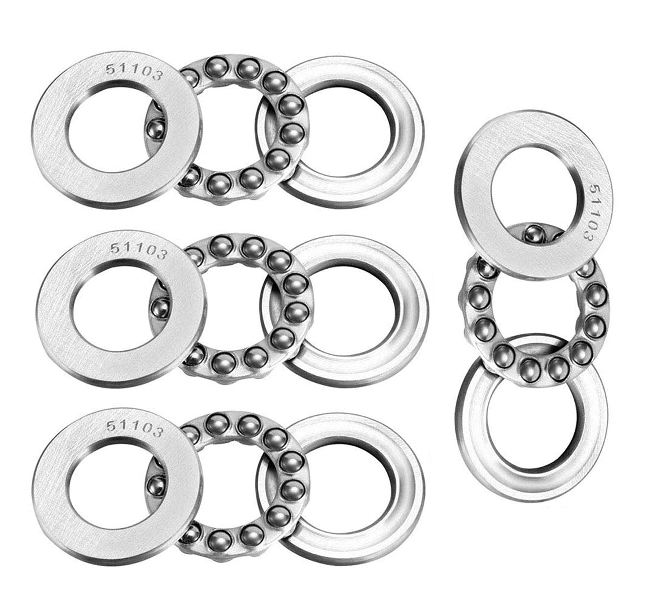 INVENTO 4Pcs 51103 17mm Axial Thrust Ball Bearing 17x30x9mm Single Direction carbon steel ball bearing (B09LT8ZYQL) Amazon Price History, Amazon Price Tracker