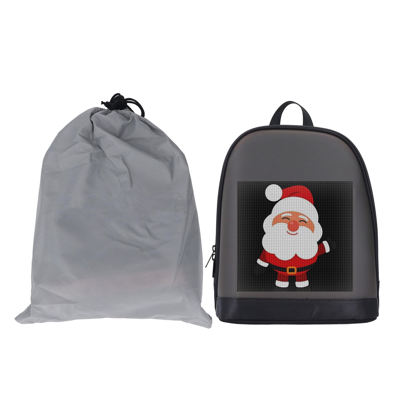 Asixxsix Zaino a LED, Zaino Viaggio con Display a Colori con Schermo a Colori 64x64, Visualizza Testi, Animazioni, Immagini, Zaino a LED Programmabile Alla Moda Fai-da-te per Esterni