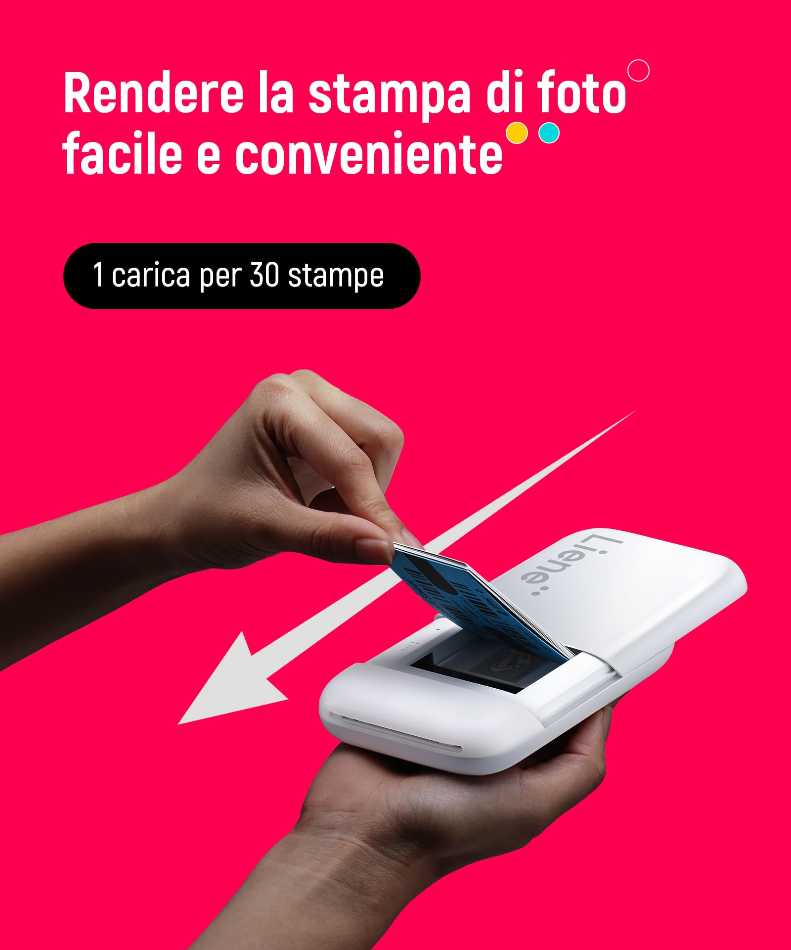 Liene Pearl K100 Stampante Fotografica Mini 2x3'' Istantanea Bluetooth 5.0 con 50 Carte Zink Adesive