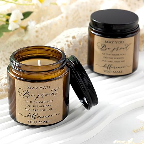 Vista 34 de MTLEE 20 velas de regalo de agradecimiento de 3.5 onzas de apreciación de los empleados, velas inspiradoras de cera de soja perfumadas, regalo
