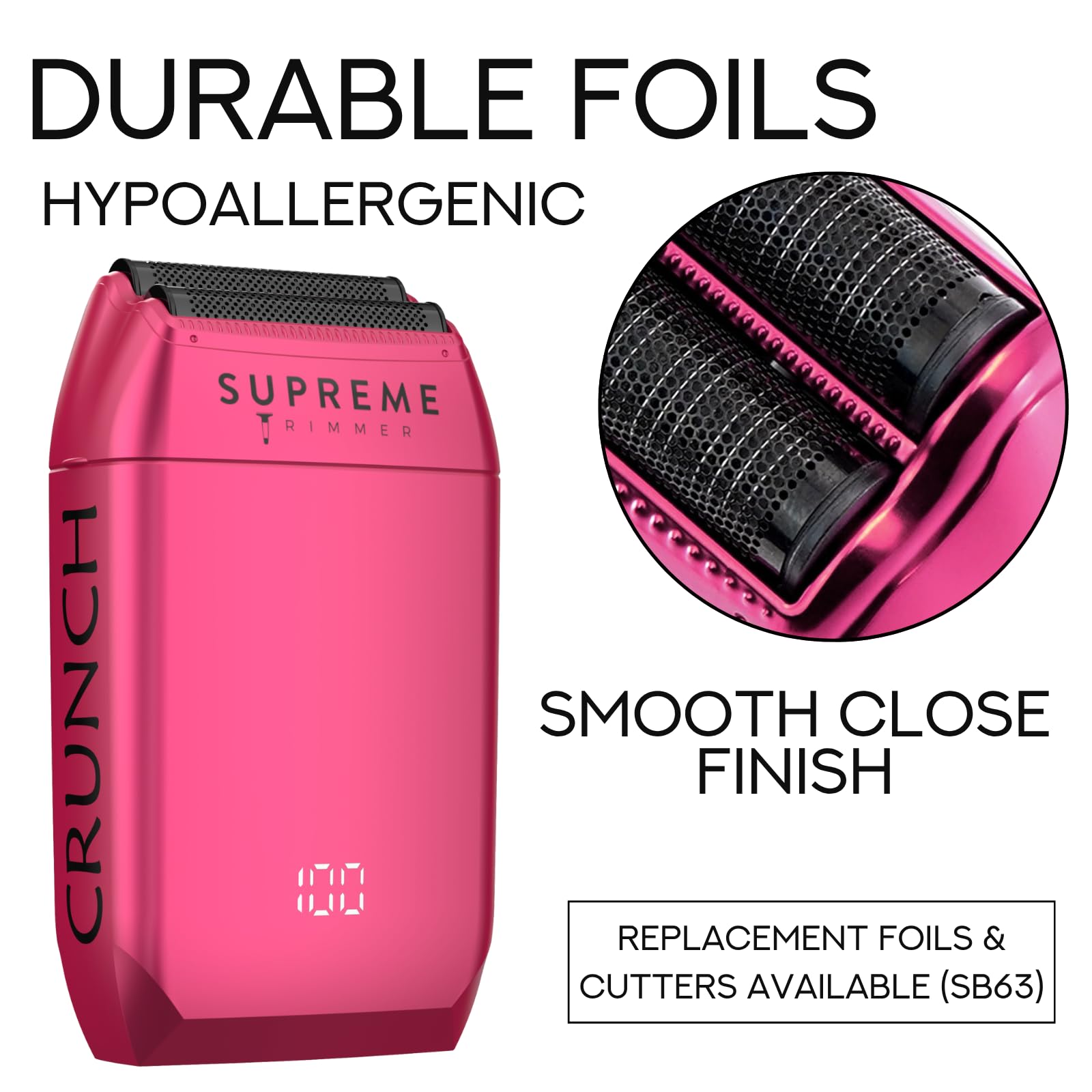 Supreme Trimmer Product Image Vader Trimmer & Crunch Foil Shaver Barber Haircutting Kit | Professionale DLC T-Blade Trimmer Barba ST3778 & STF602 Impermeabile IPX6 Rasoio Set | Rosa