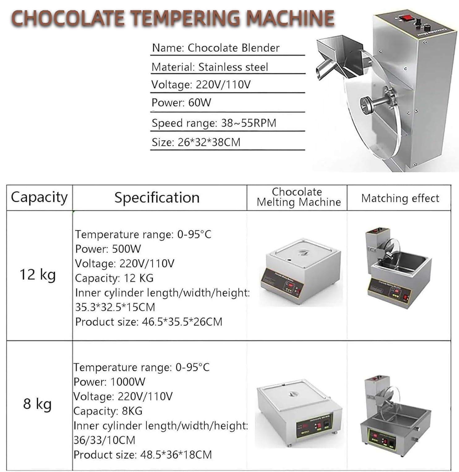 Scioglitore di cioccolato con dosatore Temperatrice per cioccolato 0-95°C