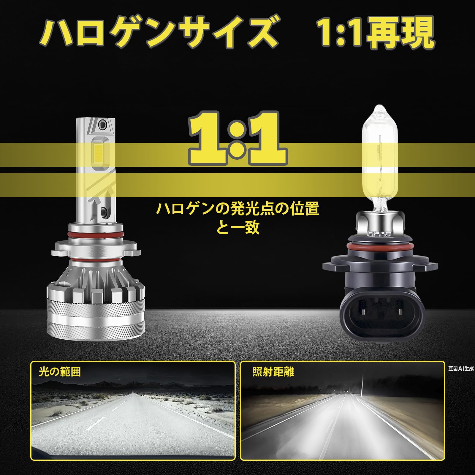 Amazon.co.jp: 【40000LM 圧倒的な明るさ】Perrace hb3 led ヘッド