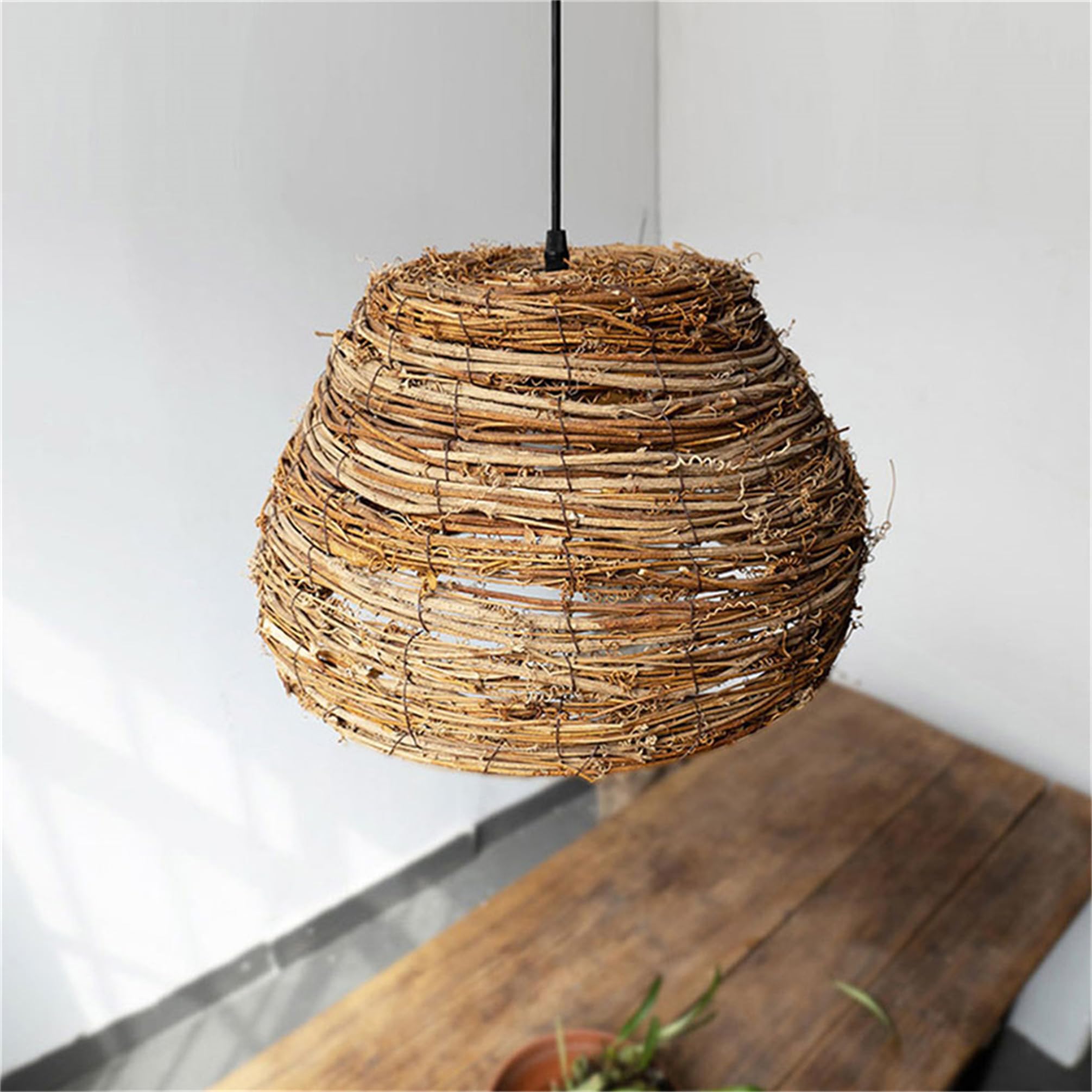 CWVYKNP Japanese Style Country Light Fixtures in Bird’s Nest Design Creative Coastal Large Hanging Ceiling Light 15.7in Chandelier for Dining Room Kitchen Island Living Room