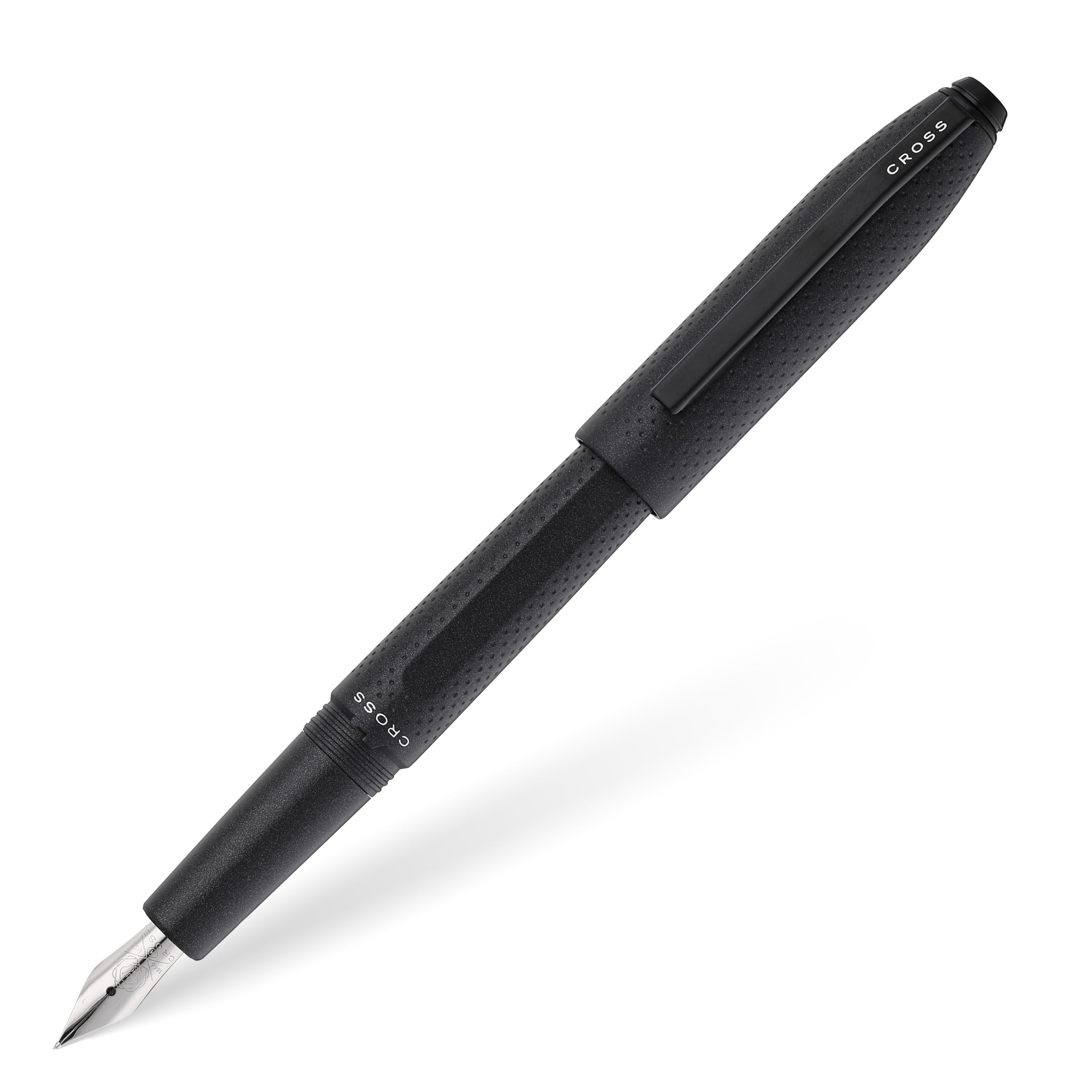 Cross Prism Obsidian Black Resin Fountain Pen, Medium Nib, Black Trim