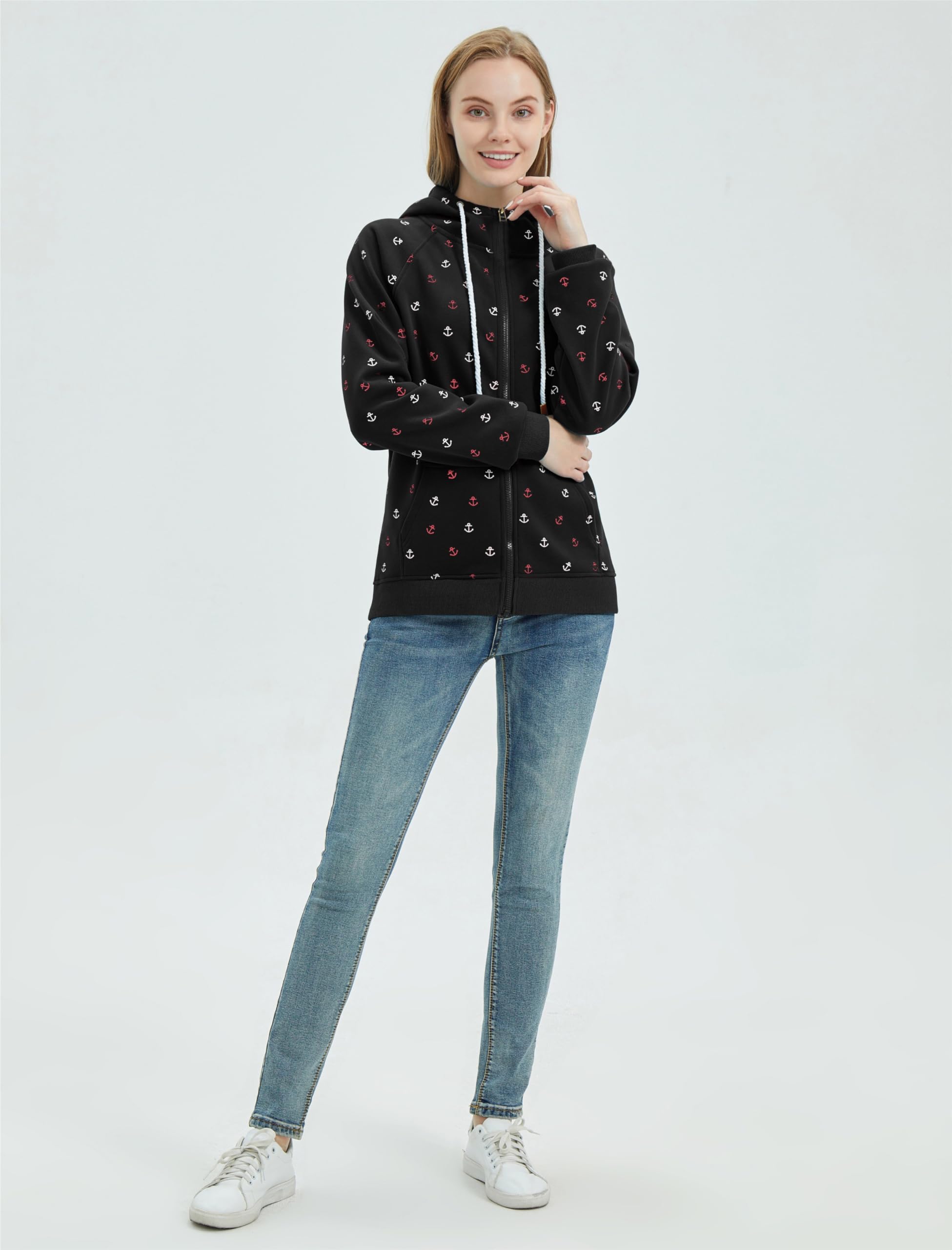 Jacke Damen Sweatjacke Hoodie Sweatshirt Oberteile Damen Pullover Kapuzenpullover Pulli mit Reissverschluss