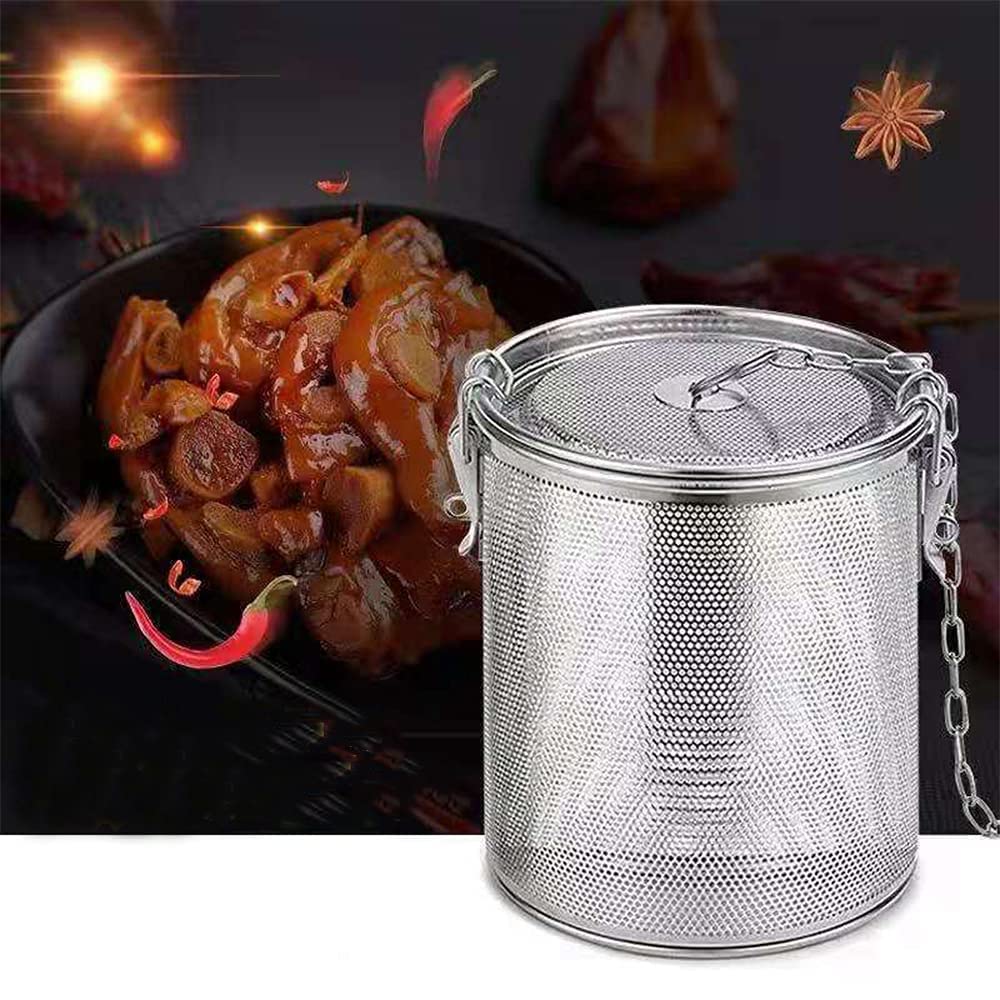 Infusore Tè In Acciaio Inossidabile - Con Gancio E Catena Per Foglie Sfuse, Spezie - 9cm - Foto 4