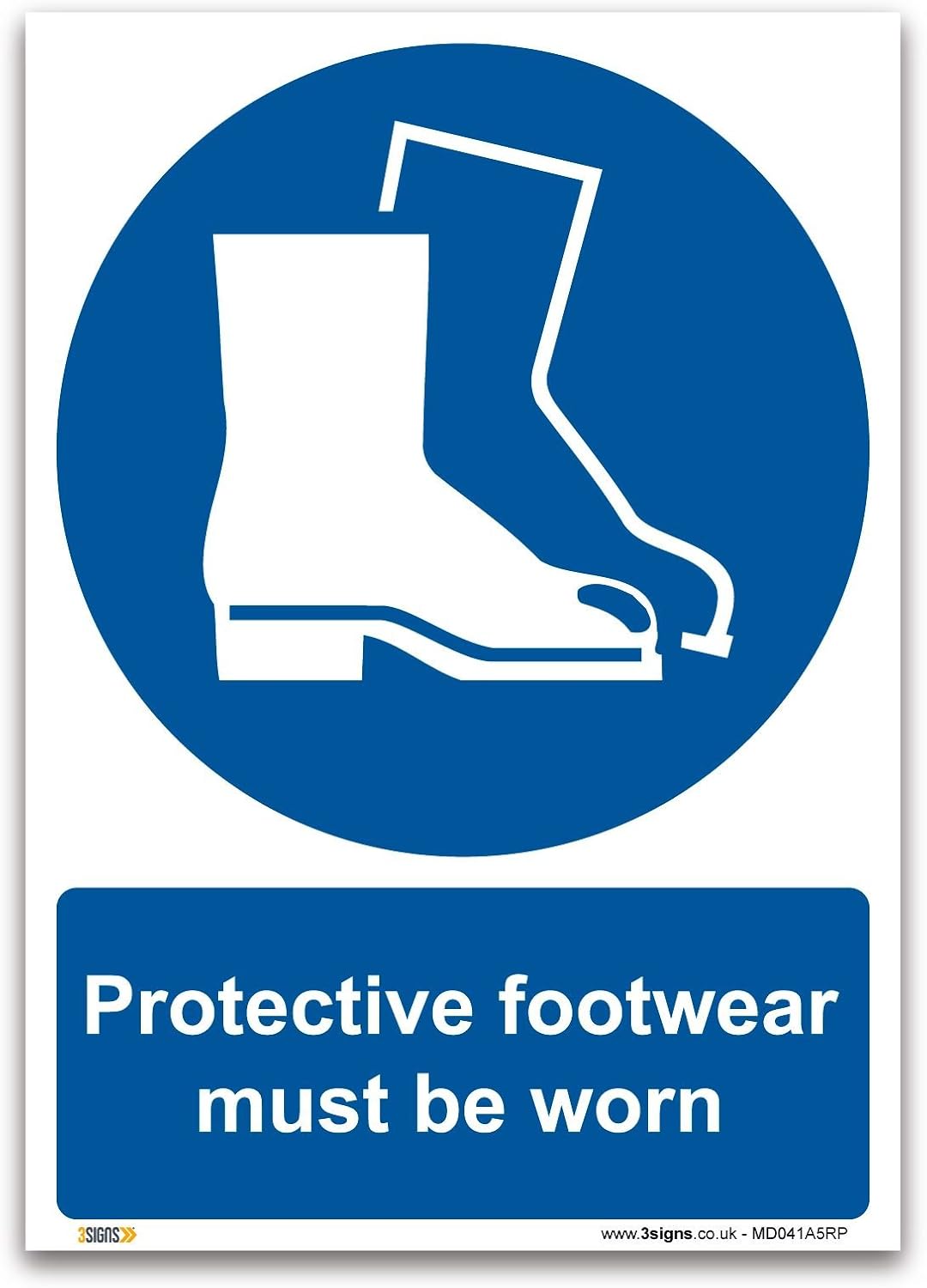 Protective footwear must be worn Sign A5 1mm Rigid Plastic