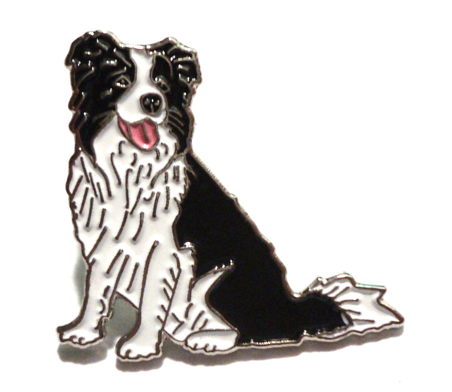 Border Collie Herding Working Dog Metal Enamel Sheepdog Badge